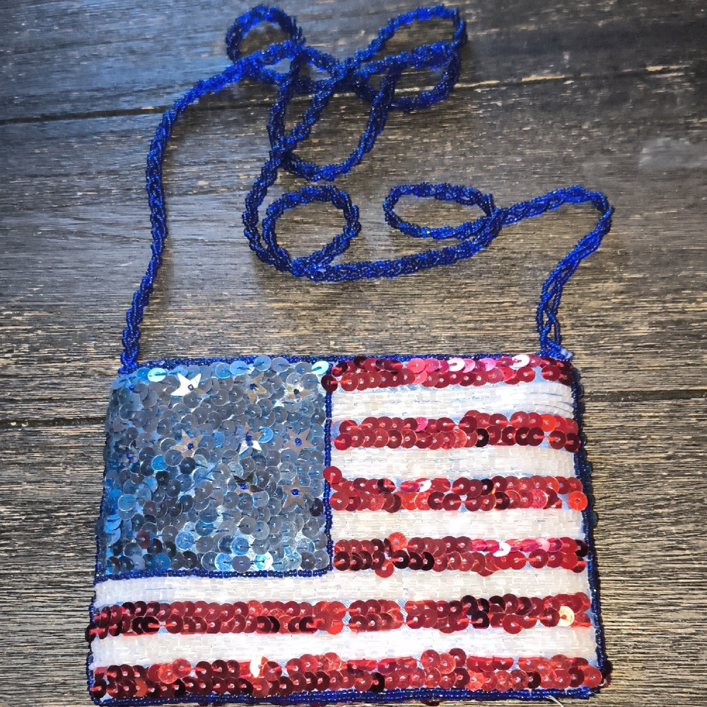 Small Sequin American Flag Crossbody Bag